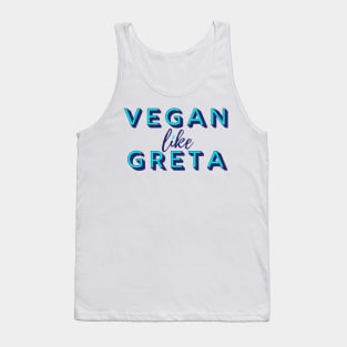 VEGAN LIKE GRETA in Bright Blues -  Vegan for the Environment Tank Top